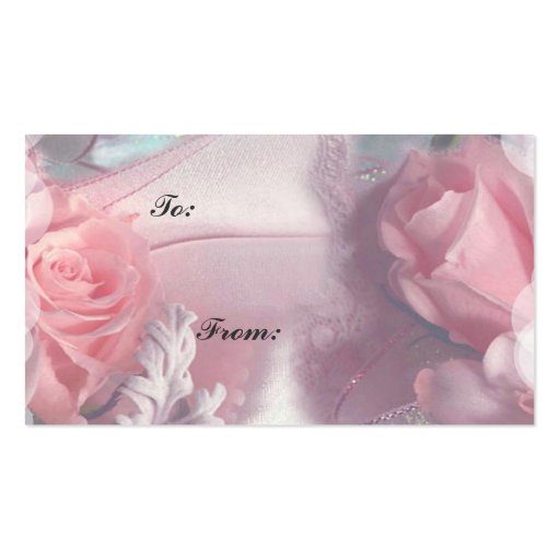 Romantic Roses Gift Tag Business Cards (front side)