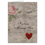 Romantic Roses Missing You Card cards