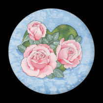 Romantic Roses round magnet
