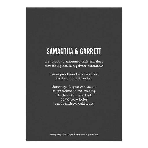 Romantic Script Wedding Announcement - Black Personalized Announcement