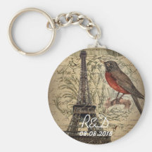 romantic scripts eiffel tower save the date key chains