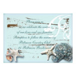 Romantic Seashells Beach Wedding Reception Personalized Invite