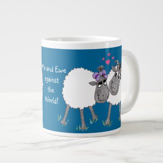 Romantic Silly Sheep Mug to Personalize Jumbo Mug