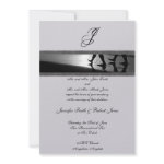 Romantic Stroll Monogram in Silver Grey and Black Invitations