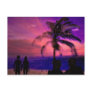 Romantic sunset on a beach, post card