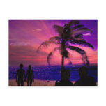 Romantic sunset on a beach, post card