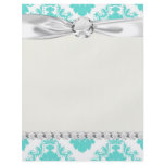 romantic tiffany blue on white elegant damask personalized flyer
