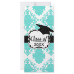 romantic tiffany blue white elegant damask grad custom rack cards
