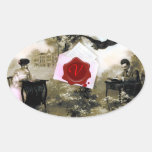 ROMANTIC VALENTINE LETTER ,RED WAX SEAL MONOGRAM STICKERS