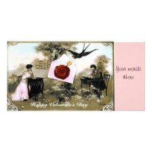 ROMANTIC VALENTINE LETTER ,RED WAX SEAL CUSTOM PHOTO CARD