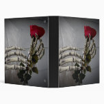 Romantic Valentine's Day skeleton holding a rose 3 Ring Binders