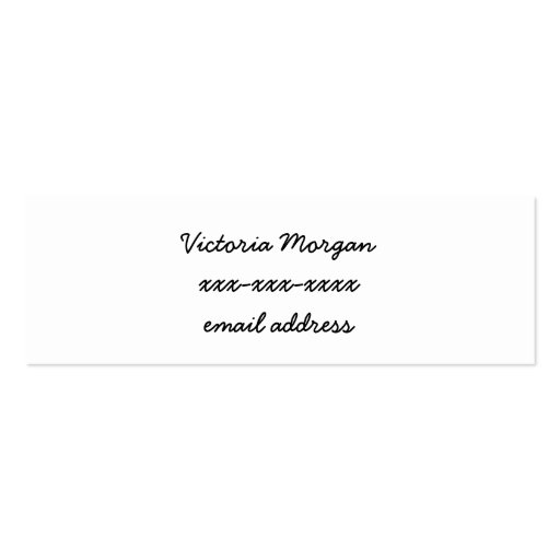 Romantic Vintage Collage Calling Card Business Card Template (back side)