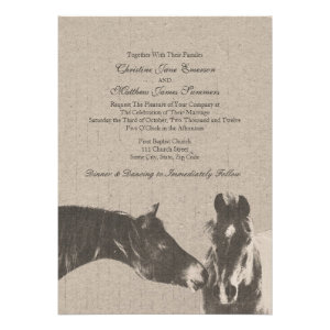 Romantic Vintage Equestrian Wedding Invitations