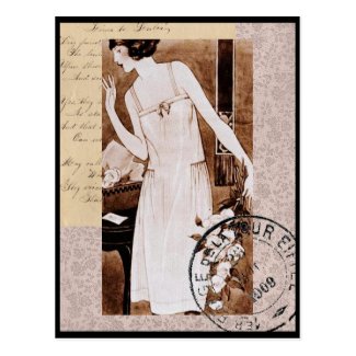 Romantic Vintage French Style Postcard