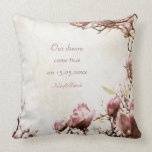 Romantic Vintage Magnolia Wedding Favor Throw Pillow