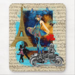 Romantic vintage Paris collage Mouse Pads