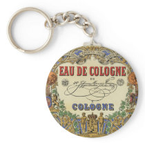 Romantic Vintage Parisian Perfume Label Key Chain