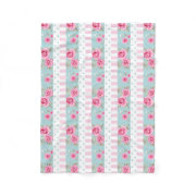 Romantic pretty dainty and delicate sweet baby Pink and light pastel blue or mint Floral Roses Pattern Fleece Blanket