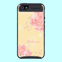 romantic vintage pink Paeonia floral customizable skinit case