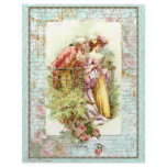 Romantic Vintage Regency Couple with Roses Letterhead Design