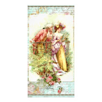 Romantic Vintage Regency Couple with Roses photo cards
