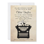 Romantic Vintage Typewriter Bridal Shower Invite invitations