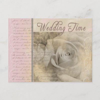 Romantic Vintage Wedding Rose Post Cards