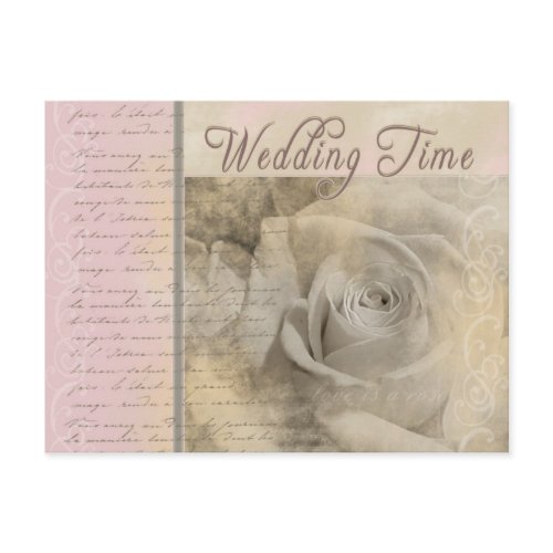 Romantic Vintage Wedding Rose postcard