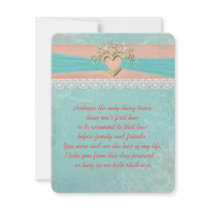 Romantic Vow Renewal Ribbon Personalized Invite