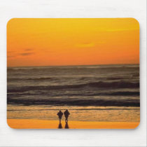 Romantic Walk On The Beach At Sunset mousepads