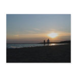 romantic walk on the beach postcard
