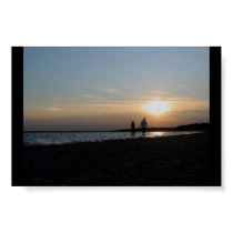 romantic walk on the beach posters