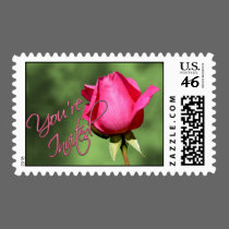 Romantic Wedding Rose of Love postage