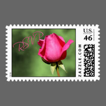 Romantic Wedding Rose of Love postage