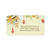 Romantic whimsical flowers hearts wedding address personalized address labels