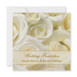 Romantic white - cream roses Wedding Invitation