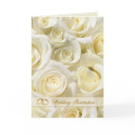 Romantic white-cream roses Wedding Invitation Card