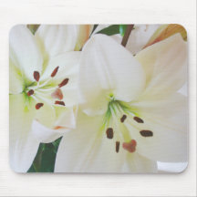 Romantic White Flowers Mousepad