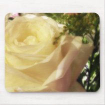 Romantic white rose mousepads