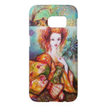 ROMANTIC WOMAN WITH SPARKLING PEACOCK FEATHER SAMSUNG GALAXY S7 CASE