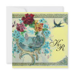 ROMANTİCA 3 MONOGRAM ,Blue Yellow Wedding Invitations