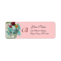 ROMANTICA 3 MONOGRAM pink Return Address Labels