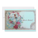 ROMANTICA,Elegant Classy Wedding Party, pink blue Custom Invites
