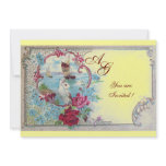 ROMANTICA  MONOGRAM, red white blue pink yellow Personalized Invitation