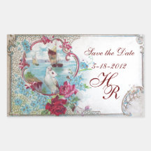 ROMANTICA MONOGRAM,Save the Date,White Stickers