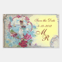 ROMANTICA MONOGRAM,Save the Date,Yellow Stickers