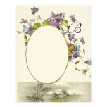 ROMANTİCA  MONOGRAM /VIOLET purple green,cream Letterhead