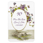 ROMANTİCA  MONOGRAM /VIOLETS,Save The Date,White Rectangle Magnet