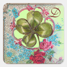 ROMANTICA / ST.PATRICK'S SHAMROCK MONOGRAM SQUARE STICKER