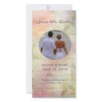 Romatic floral save the date wedding photocard
